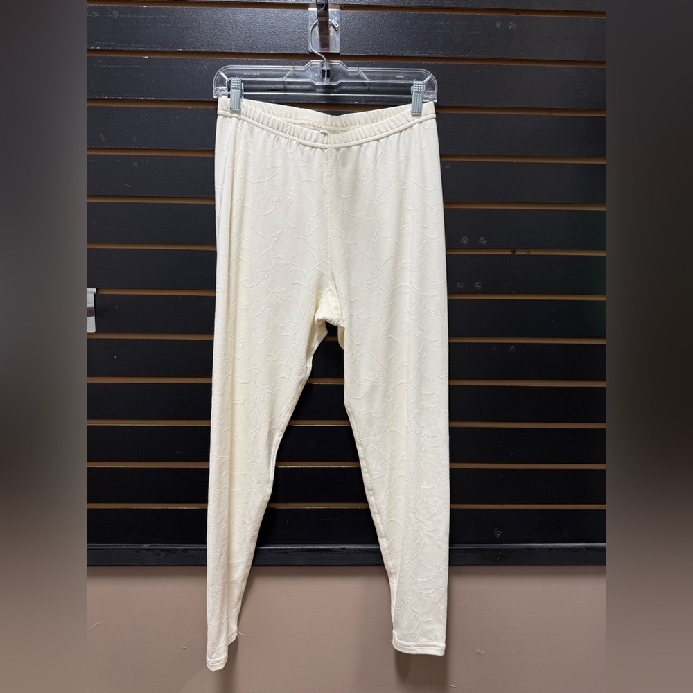Isis Cream Floral Thermal Base Layer Pants L